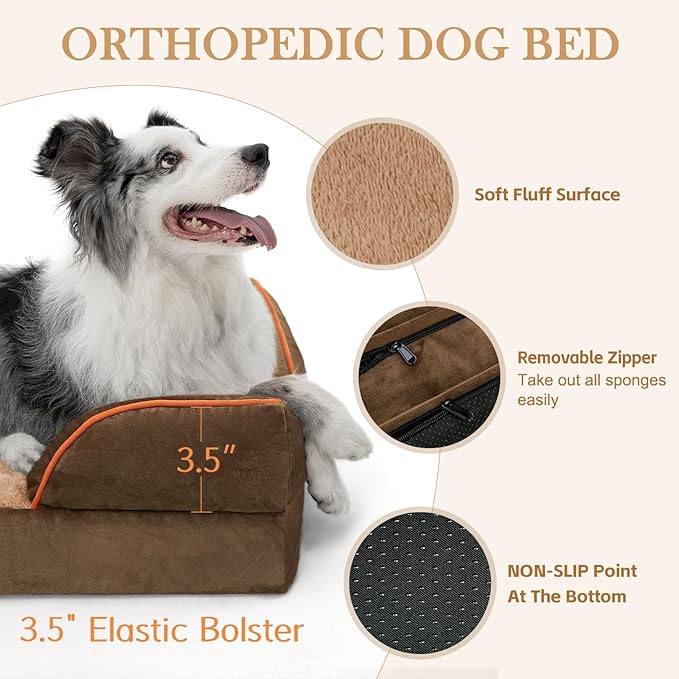 Comfort Expression Waterproof Orthopedic Dog Bed for Medium Size Dog