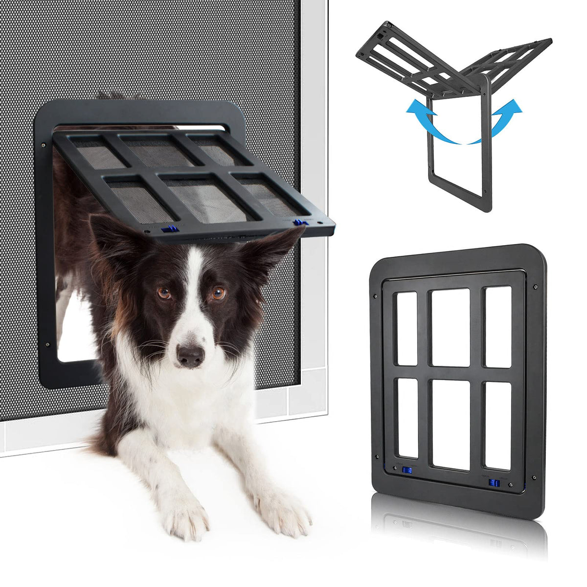 PETLESO Dog Door for Screen Door, Cat Door Screen Small Dog Door Insert for Sliding Door Easy Install, Small 8"×10"