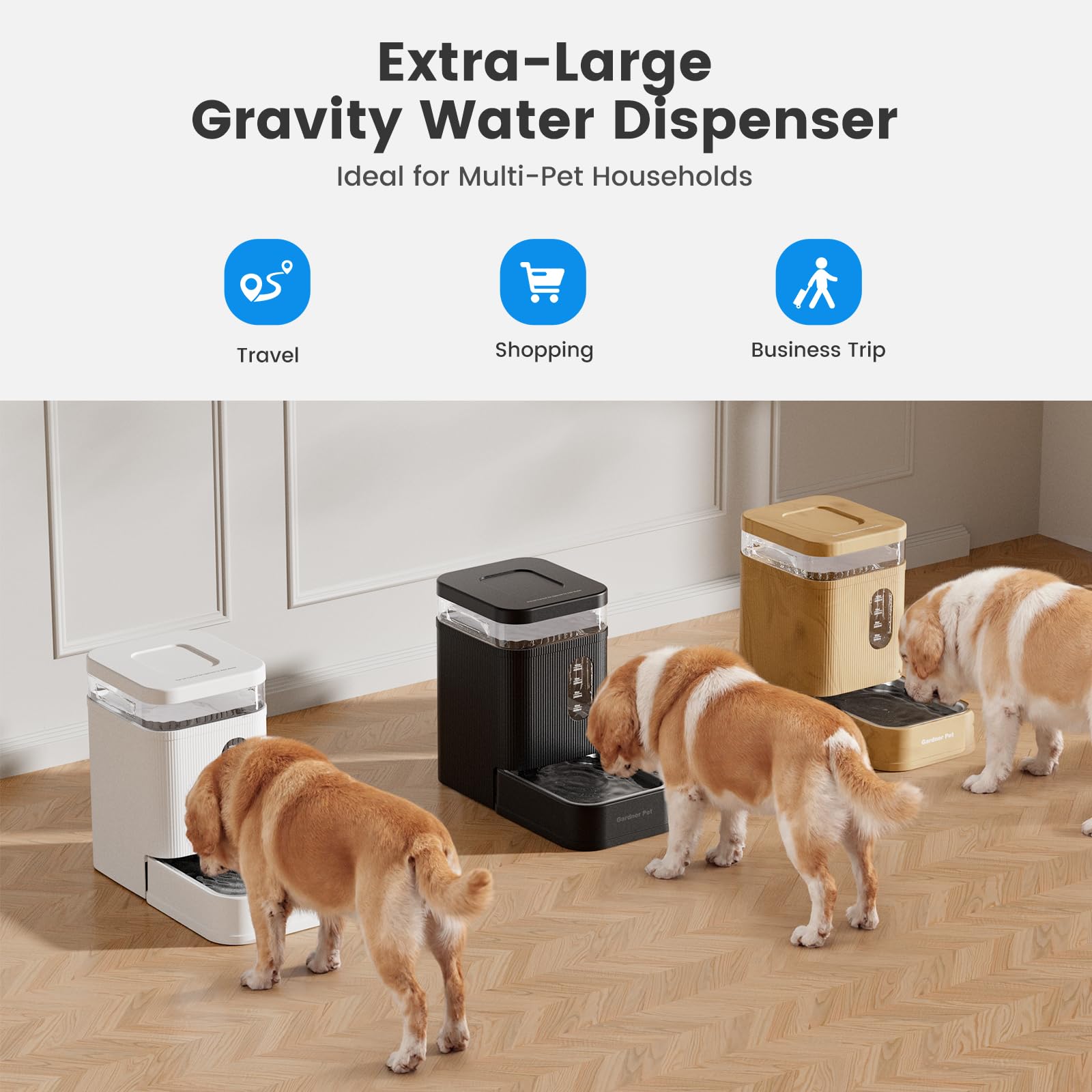 Gardner Pet Automatic Dog Water Bowl Dispenser (White, 6L)