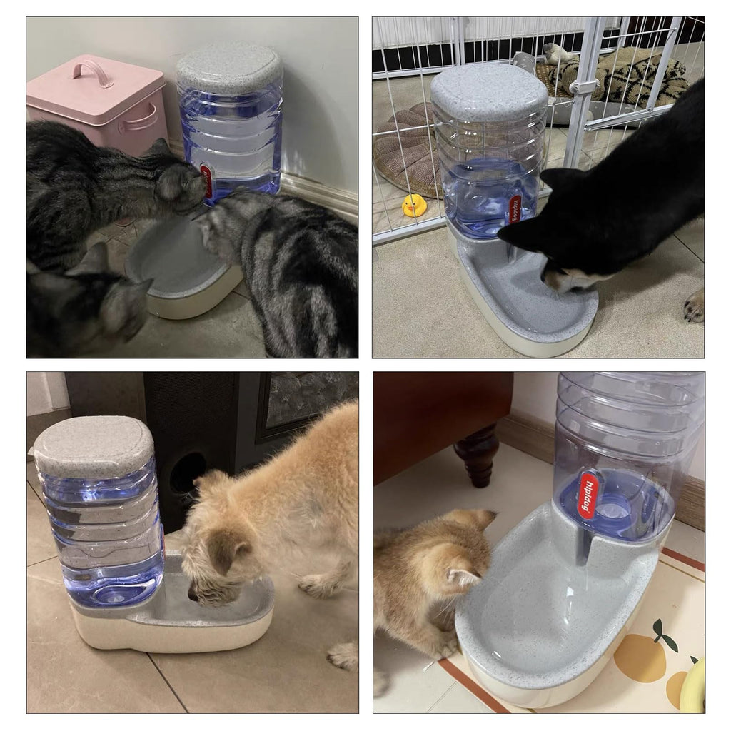 kathson Automatic Cats Water Dispenser 1 Gallon Gravity Dogs Water Station Feeder Large Capacity Pet Drinking Bowls for Kitten Puppy