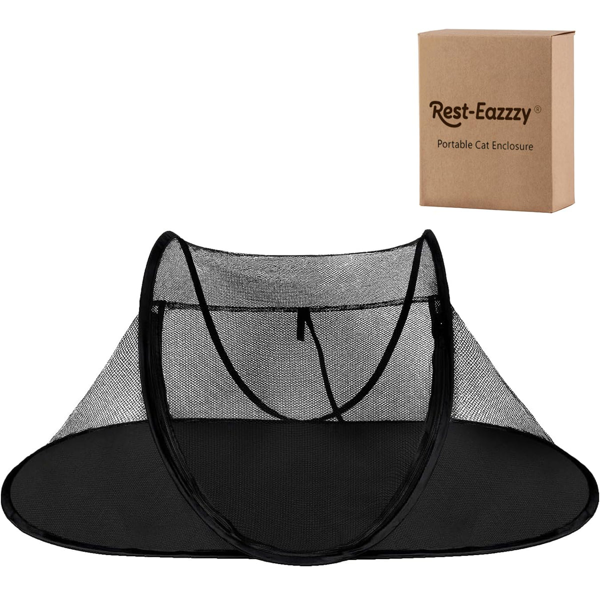 Cat Tent Outdoor, Pet Enclosure Tent Suitable for Cats and Small Animals, Indoor Playpen Portable Exercise Tent with Carry Bag（Black）
