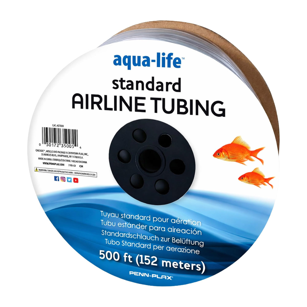 Penn-Plax Deluxe Airline Tubing for Aquariums – Made of Durable Silicone – Safe for Freshwater and Saltwater Fish Tanks – 8 Feet