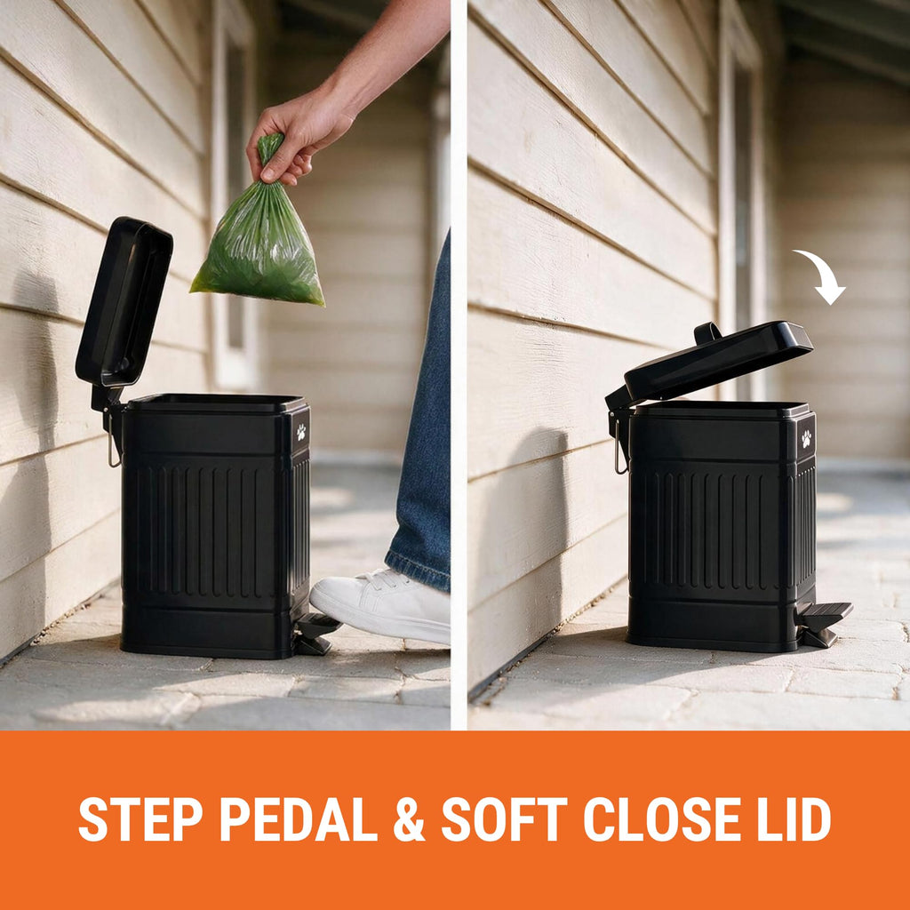 Pupzle Dog Poop Trash Can Outside, 1.3 Gal Outdoor Dog Poop Trash Can
