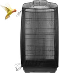 Large Bird Cage Seed Catcher Skirt, Parrot Parakeet Macaw Cover Black