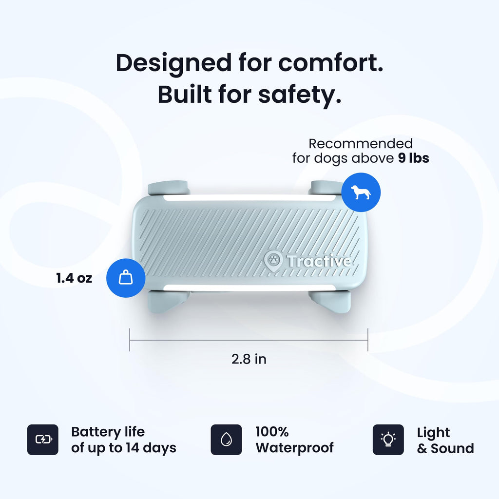Tractive Smart Dog GPS Tracker | Live Pet Tracker with Virtual Fence | Vital Signs Monitoring of Heart & Respiratory Rate | Bark Monitoring | Dog Collar Attachment (Mint)