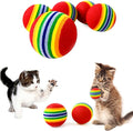 PET SHOW 50pcs 1.4" Interactive Cat Toy Balls for Indoor Cats Colorful Rainbow Soft Foam Kitten Toys Ball for Small Dogs Puppies Quiet Playing Stuff 5 Colors