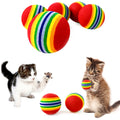 PET SHOW 50pcs 1.4" Interactive Cat Toy Balls for Indoor Cats Colorful Rainbow Soft Foam Kitten Toys Ball for Small Dogs Puppies Quiet Playing Stuff 5 Colors