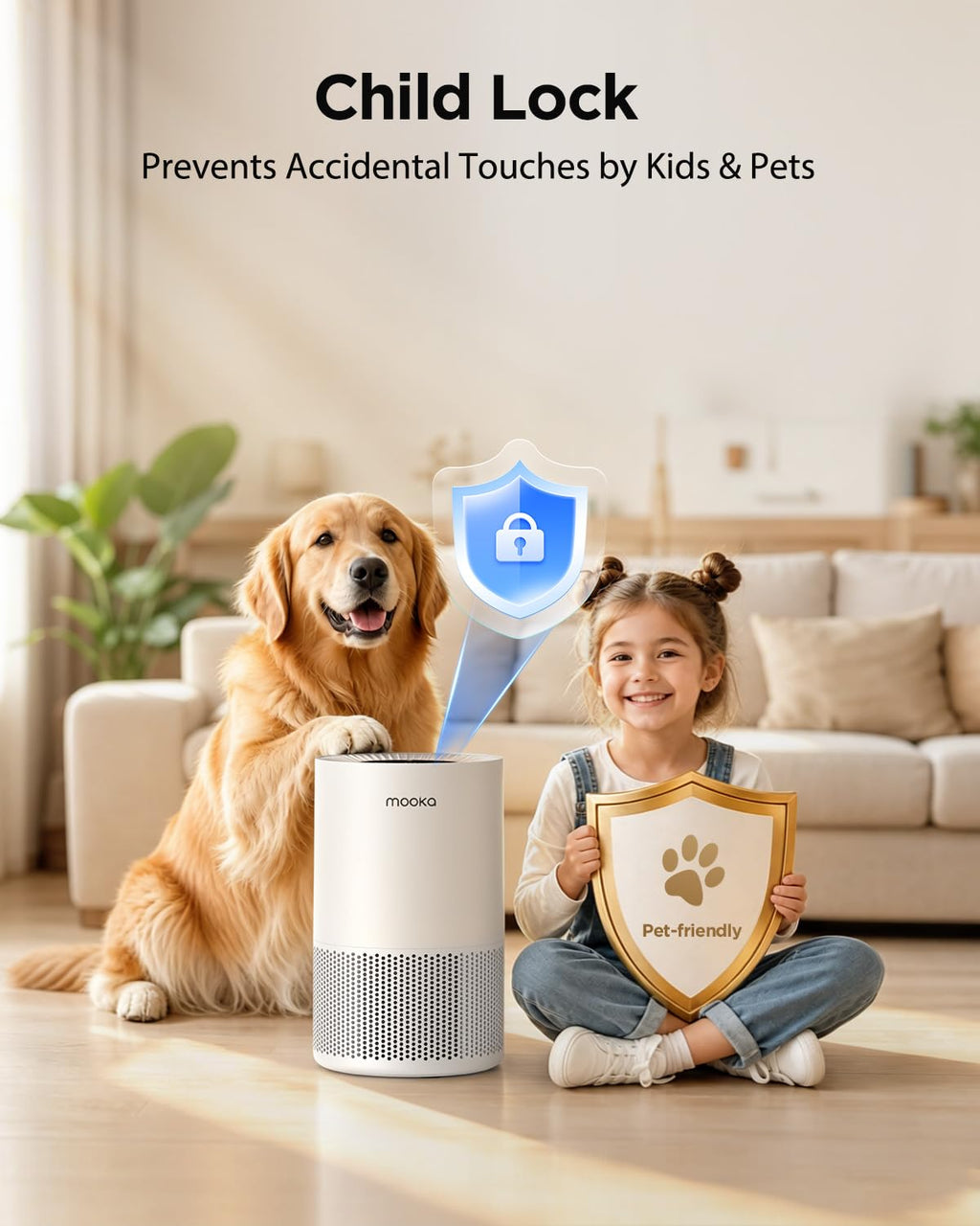 Air Purifiers for Home Large Rooms up to 1200ft², MOOKA H13 True HEPA Air Purifier for Bedroom Pets with Aromatherapy, Child Lock, 13dB Ultra-Quiet Air Cleaner for Smoke, Odor, Dander, Pollen