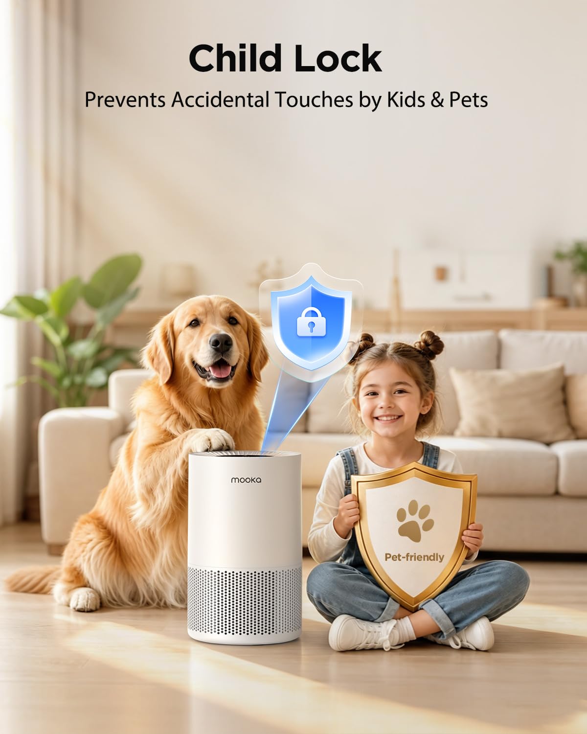 Air Purifiers for Home Large Rooms up to 1200ft², MOOKA H13 True HEPA Air Purifier for Bedroom Pets with Aromatherapy, Child Lock, 13dB Ultra-Quiet Air Cleaner for Smoke, Odor, Dander, Pollen