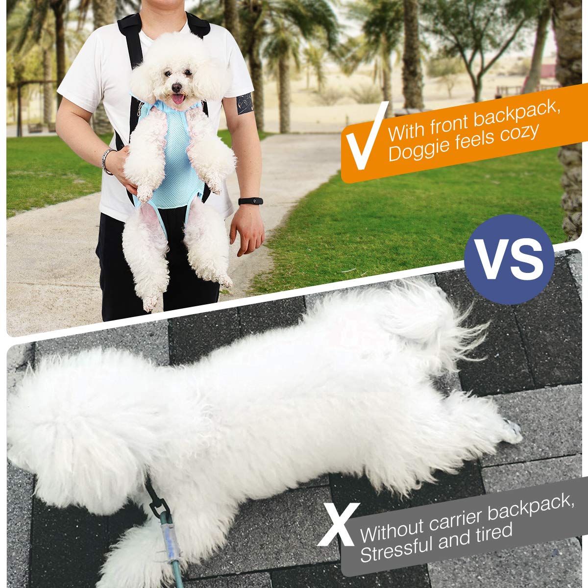Pawaboo Pet Front Carrier Backpack for Small Medium Dogs