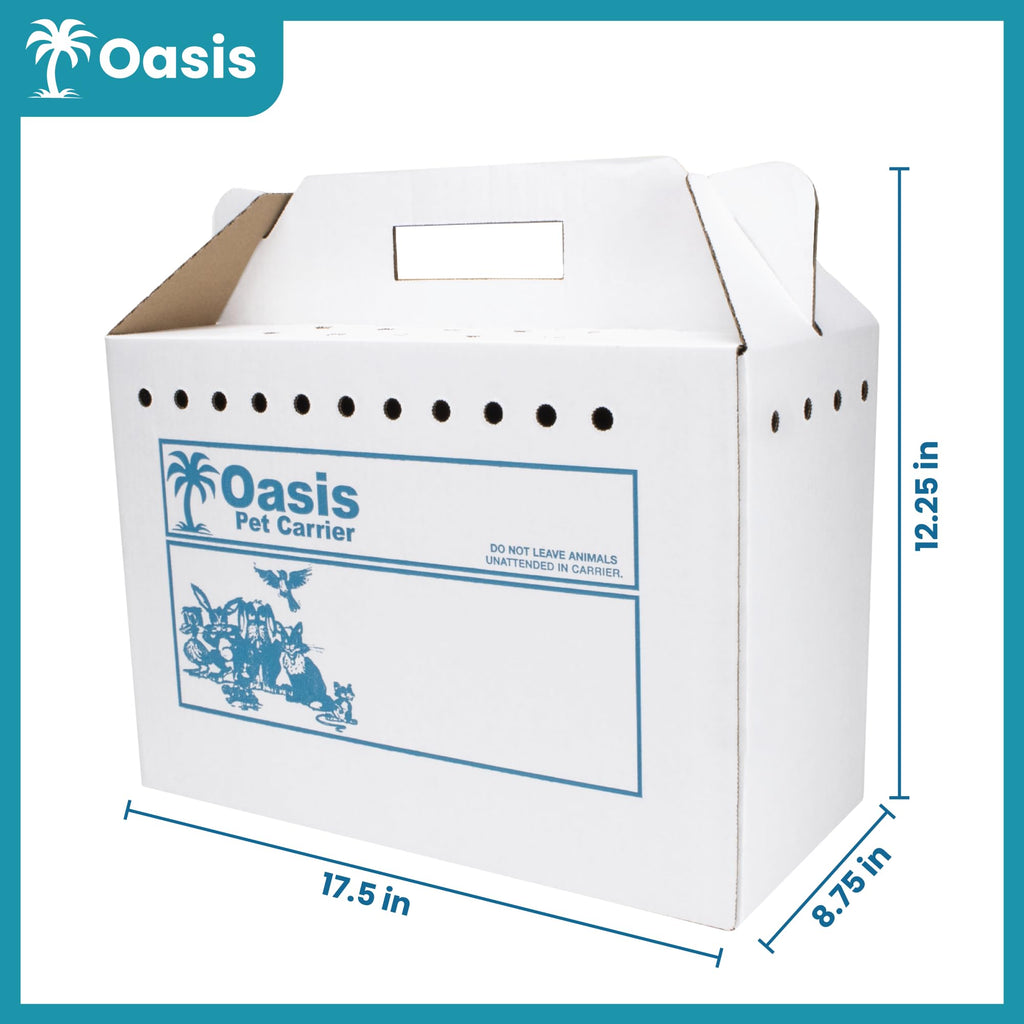 Disposable Cardboard Pet Carrier 12/Case | Sturdy Corrugated Cardboard Carrier | 17.5" L x 12.25" H x 8.75" W