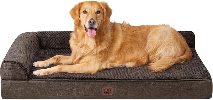EHEYCIGA XL Dog Bed Memory Foam for Crate, Extra Large Dog Bed Orthopedic with Washable Removable Cover, Waterproof Pet Sofa Couch XLarge Size Dogs, 41x27x6.5