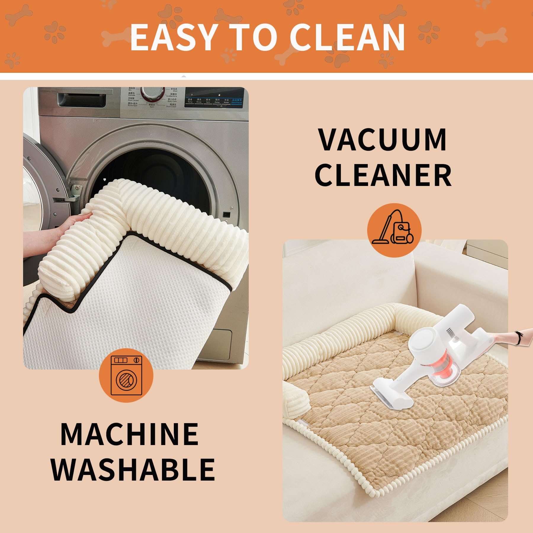 HAOMAIJIA Dog Couch Bed for Large Dogs, Non Slip Pet Couch Covers for Sofa Thick Soft Washable Dog Couch Cover Protector All Seasons Universal Dogs and Cats Bed Mat (Khaki, X-Large)