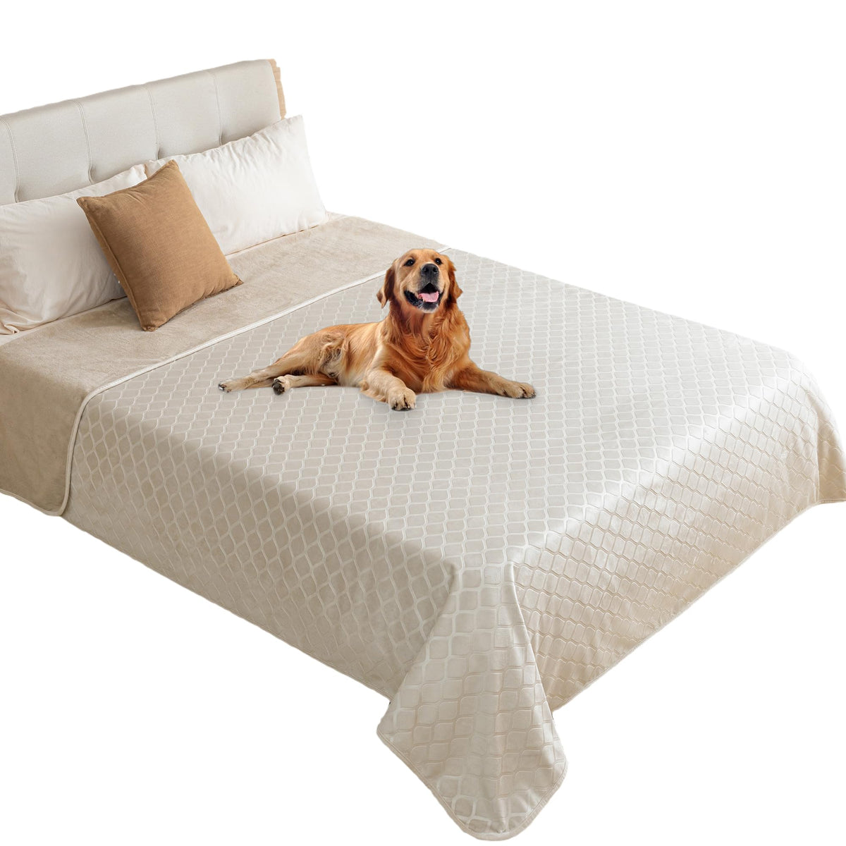 Waterproof Dog Blanket, Soft Reversible Throw for Couch & Bed Protection