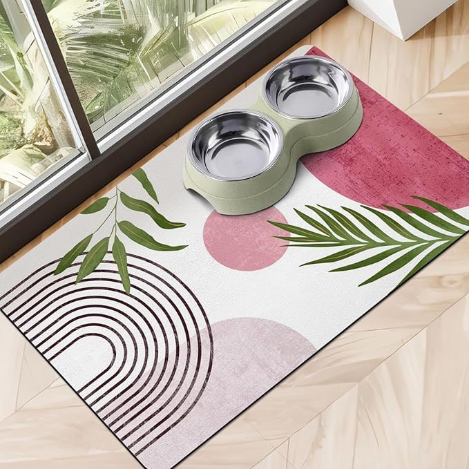Dog Food Mats for Floors, Absorbent Dog Bowl Mat for Food and Water Dispenser, Quick Dry Cat Food Mat Pet Supplies