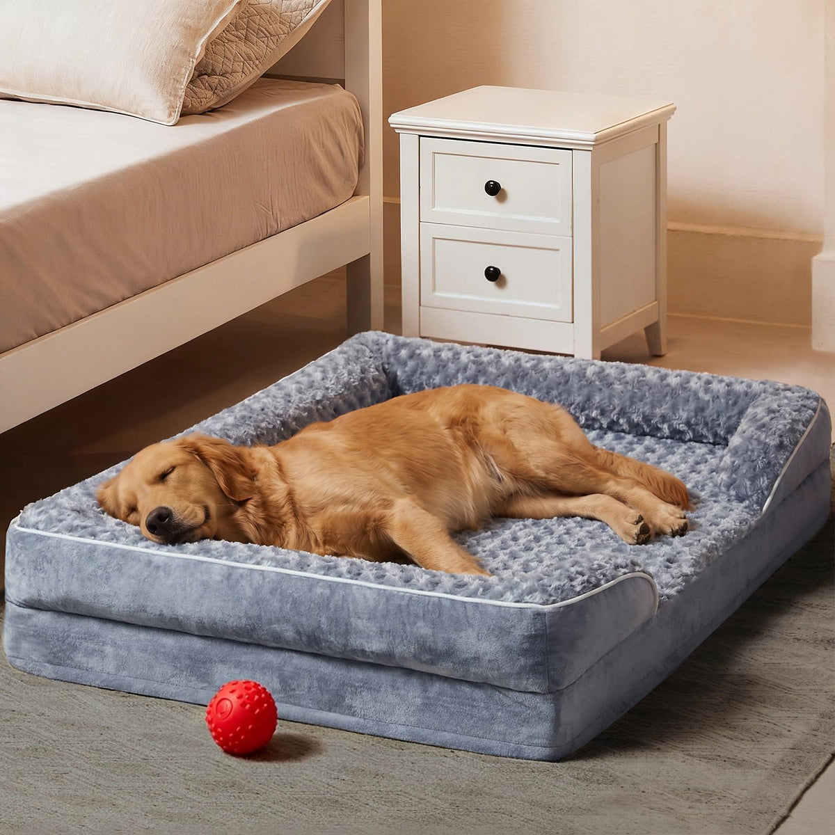 WNPETHOME Orthopedic Washable XXL Dog Bed for Senior Dog Cozy Sleep