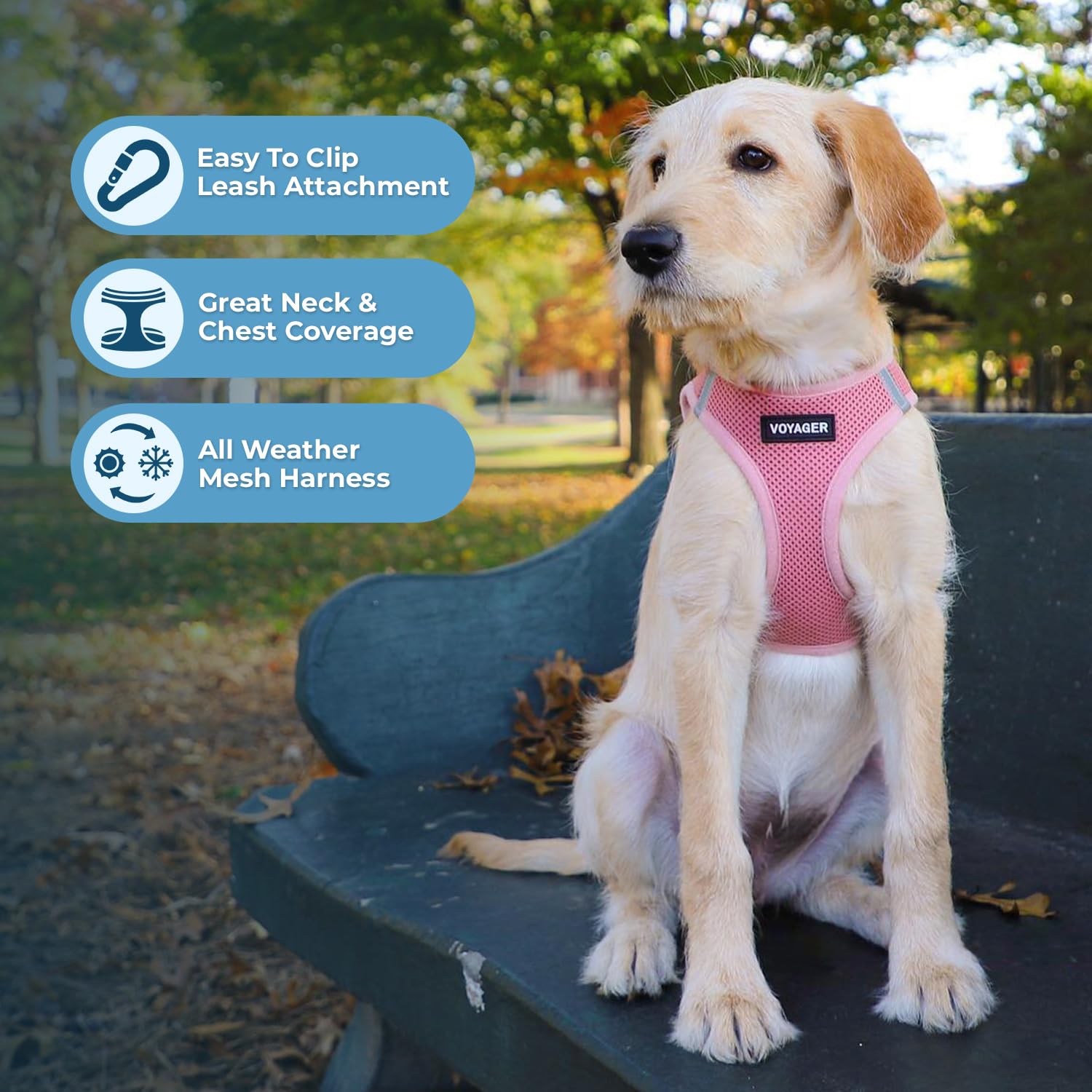 Voyager Step-in Air Dog Vest Harness - Pink, Small