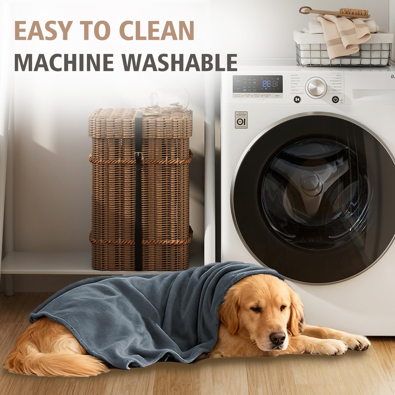 Ameritex Pet Bed Blanket Reversible 100% Waterproof Velvet Super Soft for Sofa and Bed