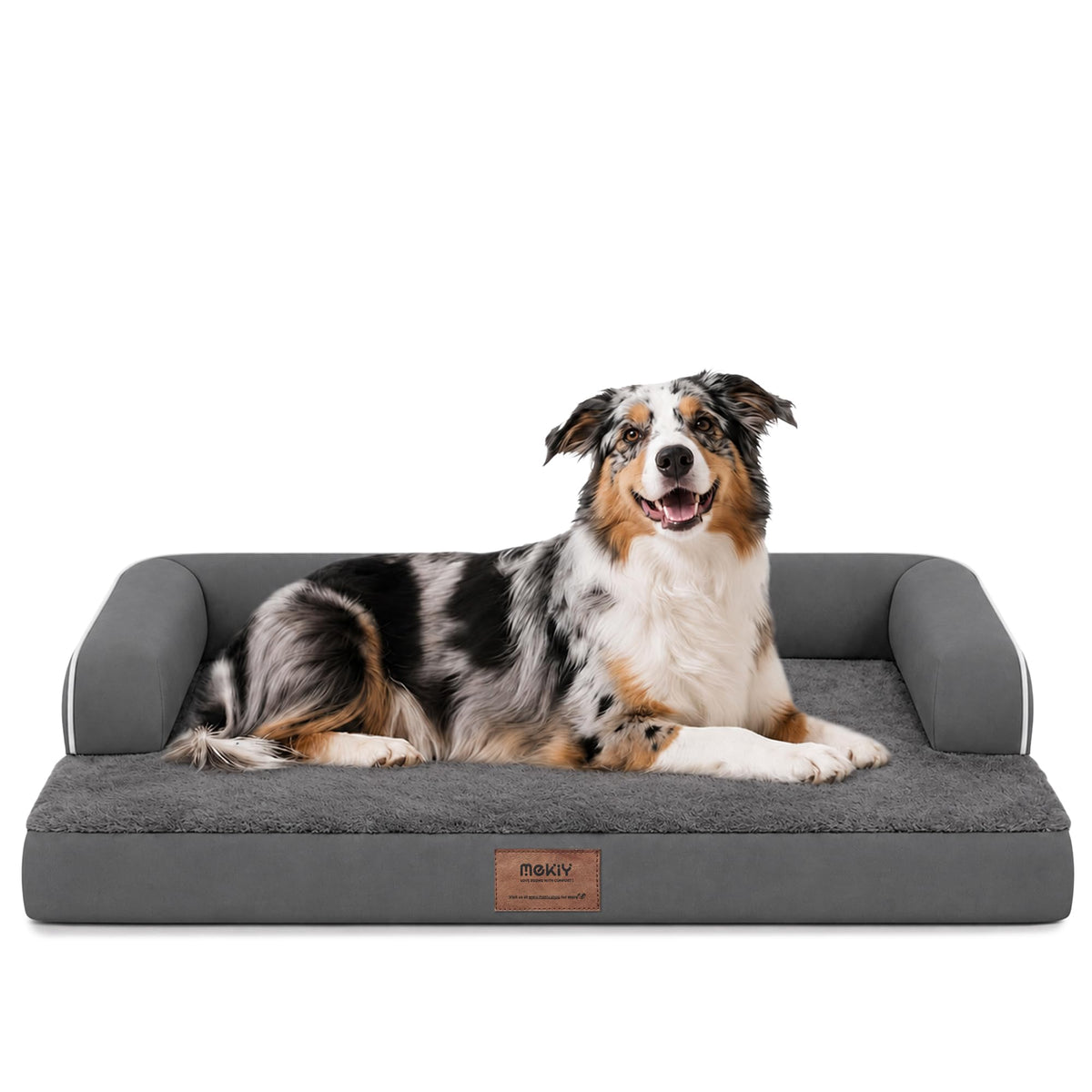 MEKIY Orthopedic Waterproof Dog Bed with Bolster for Extra Large Size Dogs