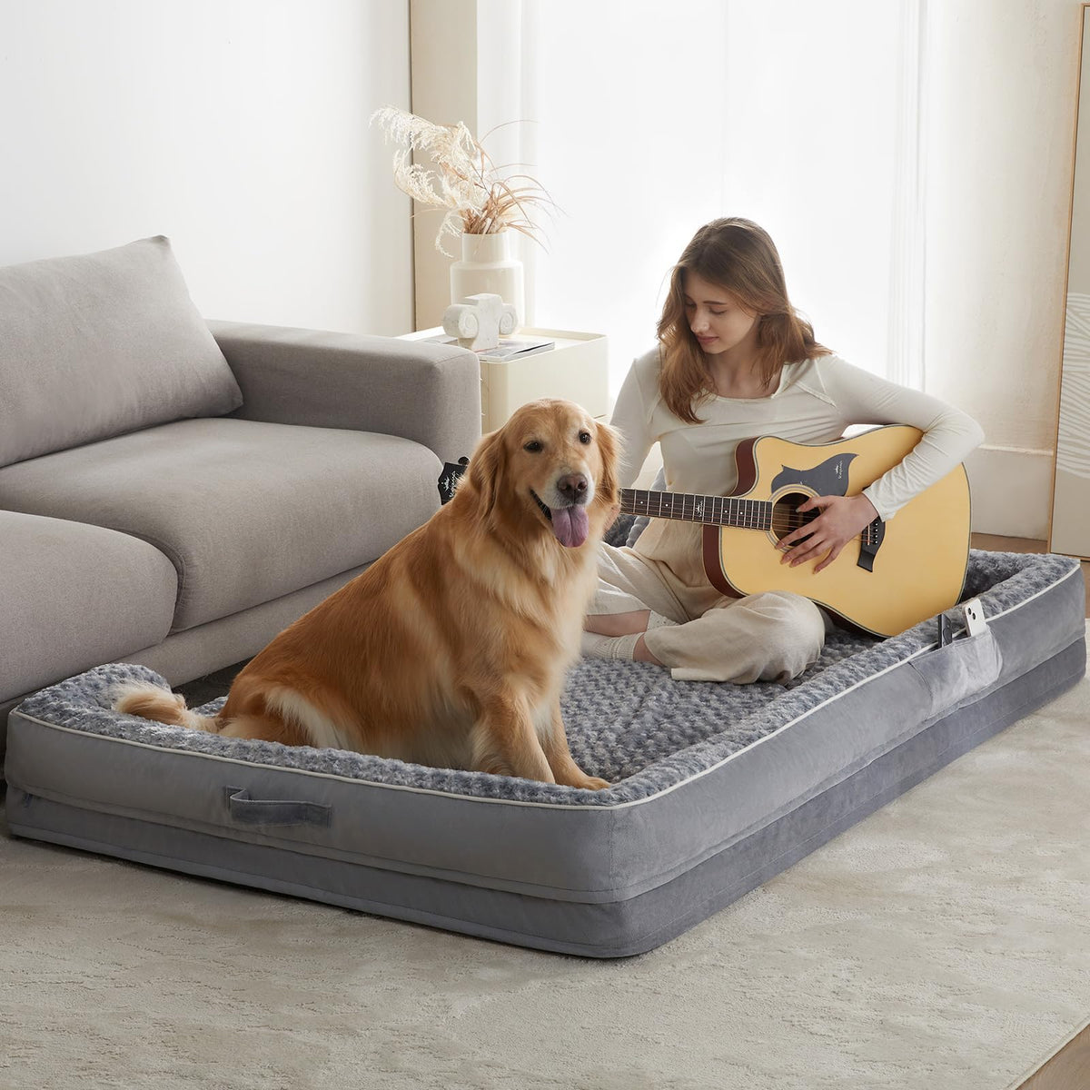 WNPETHOME Orthopedic Washable XXL Dog Bed for Senior Dog Cozy Sleep