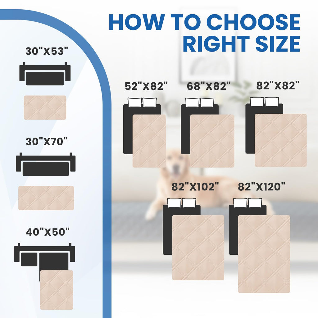 CYCMACO Waterproof Couch Covers for Pets, Waterproof Dog Bed Cover, Anti-Slip Soft Dog Blankets, Couch Cover for Dogs Washable, Pet Blanket for Puppy Large Dogs Cat (68x82 Inch, Beige)