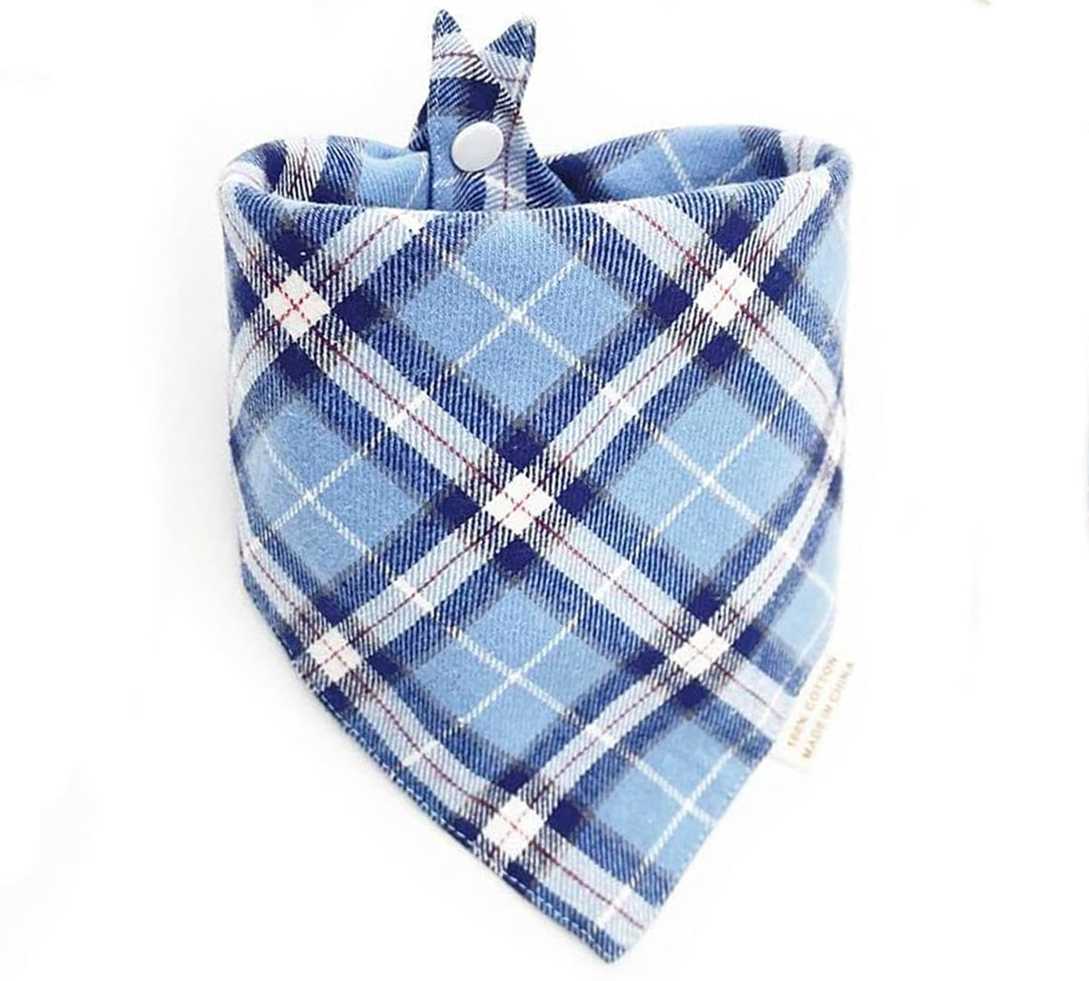 Dog Bandana(Neon Tangerine Buffalo Plaid L)