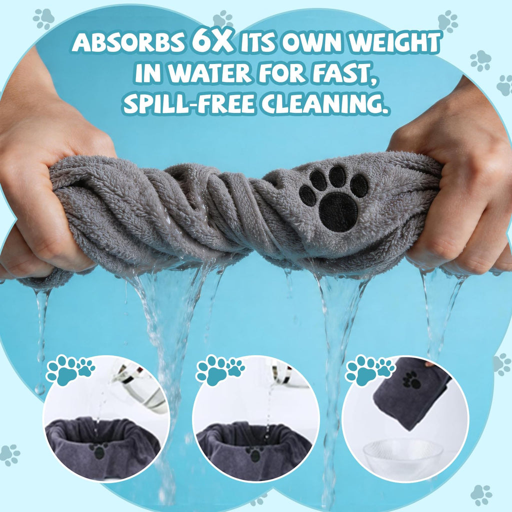 Puomue Microfiber Dog Towels for Drying Dogs, Super Absorbent and Soft Pet Grooming Towel, 40 Inch X 23.6 Inch, Perfect Dog Shower & Bath Supplies for Large, Medium or Small Dogs, Grey