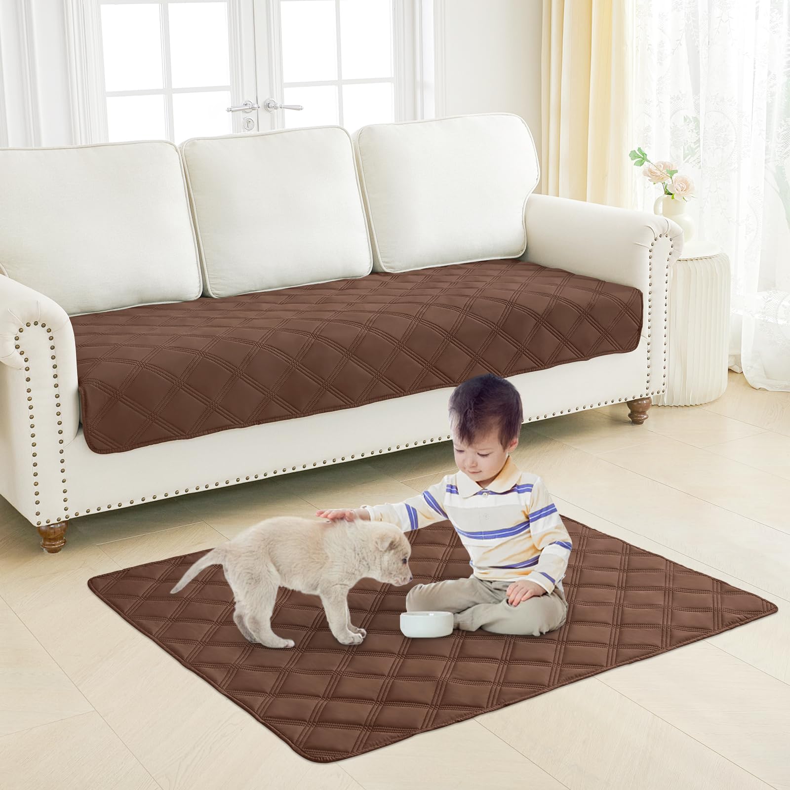 Smiry Waterproof Dog Bed Cover, Reversible Pet Blanket for Sofa Couch