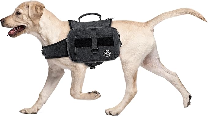 Himal Outdoors Dog Backpack & Saddle Bag, Tactical Hiking Backpack Black