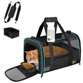 CUSSIOU Cat Carrier Pet Carrier Airline Approved for Small Dogs Cats Puppies Collapsible Soft Sided Dog Travel Carrier Bag with Reflective Strip, Black