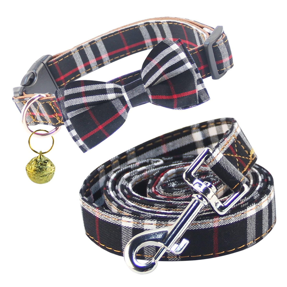Yizepet Dog Collar and Leash - Adjustable pet Collar for Dogs with Metal Buckle Collar, Stylish Pattern for Small Medium or Large Boy and Girl Dog and Cat