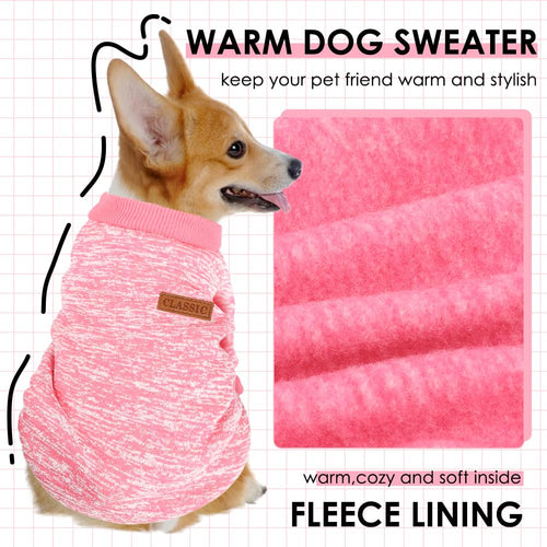 1 Pack Dog Sweaters for Small Dogs Girl Boy Winter Fleece Clothes Warm Soft Dog Sweatshirt Outfit for Dogs Cats Pet Apparel