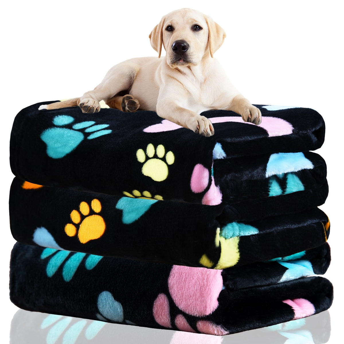Rezutan 3 Pack Premium Soft Dog Blanket for Medium Dogs Puppy & Cat