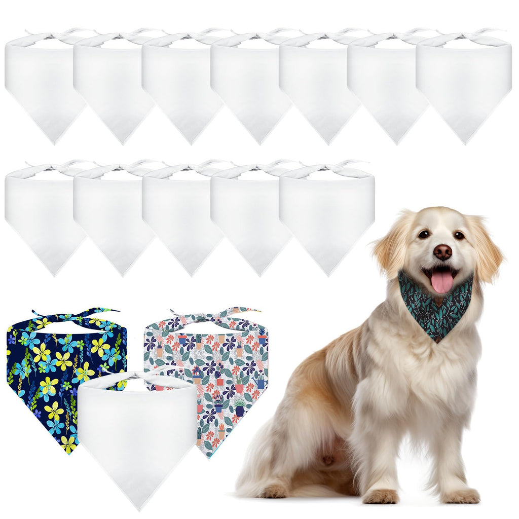 30 PCS Sublimation Blank Dog Bandana,DIY Custom Holiday Dog Scarf, Sublimation pet Triangle bib Handkerchief Accessories Tags Blanks Bulk