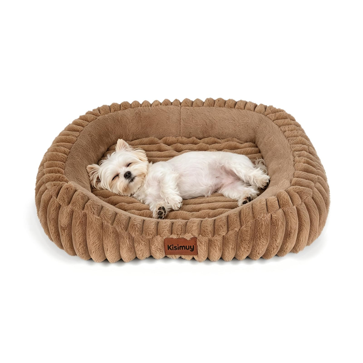 KISIMUY Orthopedic Dog Bed, Memory Foam Bolster Bed for Small Dogs