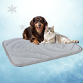 Pawhoo Reversible Dog Cooling Mat for Small Dogs 24"x18" — Thick & Durable Orthopedic Breathable 3D Mesh, Cool-Feel Arc-Chill Fiber (Q-Max>0.5) & Soft Velvet, Machine Washable, Cool Gray