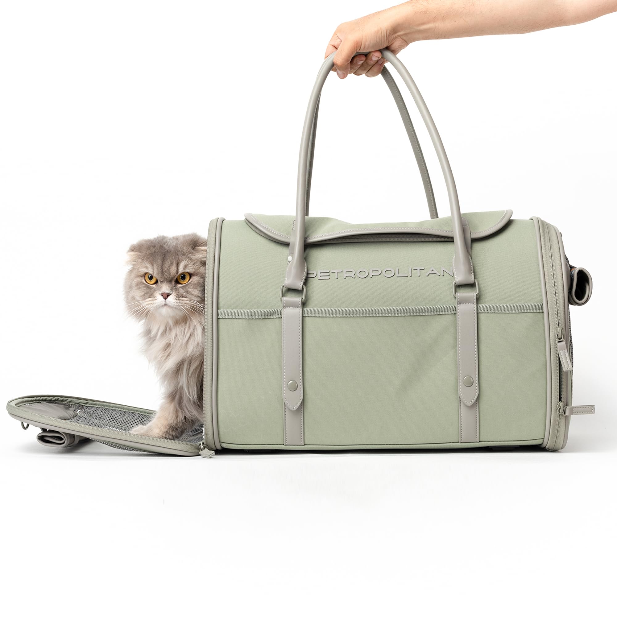 Petropolitan Soft-Sided Pet Carrier for Cats and Small Dogs – Travel Bag with Mesh Ventilation, Airline Cabin-Size Design (Verify with Your Airline), Removable Pad and Safety Leash, Fits up to 20 lb