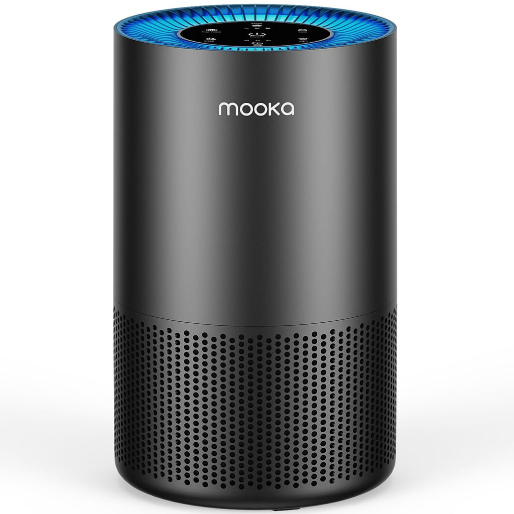 MOOKA H13 HEPA Air Purifier for Home Pet Large Room Up to 1300ft², Black