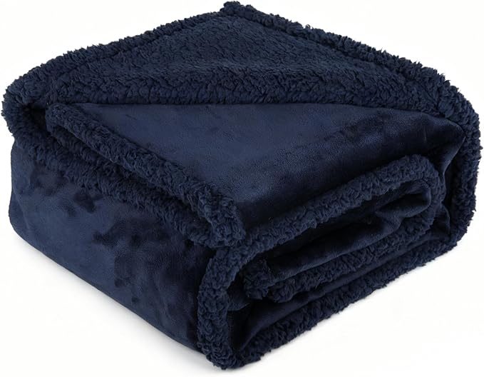 ZAKAPAWS Waterproof Dog Blanket for Large Dogs - Reversible Washable Pet Blanket, Soft Sherpa Fleece Furniture Protector, Cat Throw Bed Couch, Cream, 60"x80"