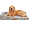 Rainmr Memory Foam Orthopedic Dog Bed, Washable Dog Couch with Removable Waterproof Cover and Nonskid Bottom for Pet Sofa, 36x27 Inches, Light Grey