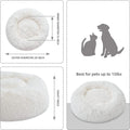 Cat Beds for Indoor Cats - Cat Bed Washable 24 inches, Dog Beds for Small Medium Dogs, Anti Anxiety Round Fluffy Plush Faux Fur Pet Bed, Thick Bottom