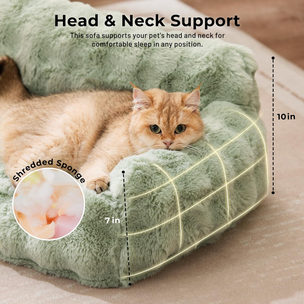 ZOMISIA Orthopedic Cat Couch Bed for Indoor Cats, Removable Washable Cover