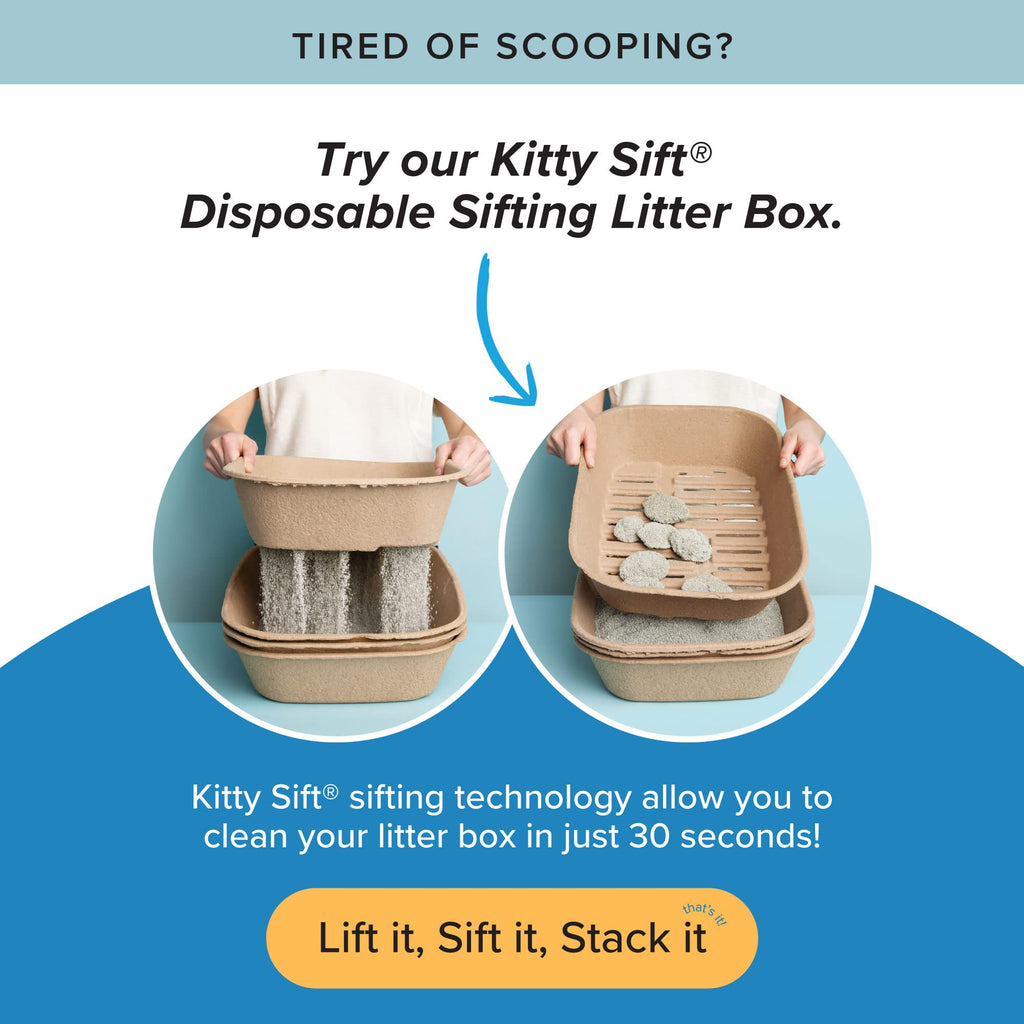 Kitty Sift FiberScoop Disposable Litter Scoop, Plastic-Free & Sustainable - Natural, One Size (Pack of 2)