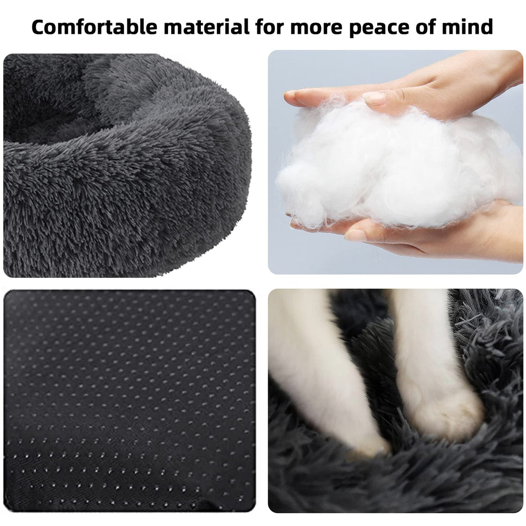 Nisrada Dog Bed for Small Medium Large Dogs, 20 inch Calming, Washable-Round Cozy Soft Pet Bed for Puppy and Kitten with Slip-Resistant Bottom