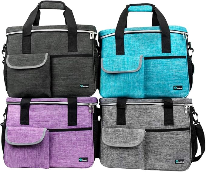 PetAmi Dog Travel Bag Organizer, Pet Supplies Tote Diaper Bag, Purple Large