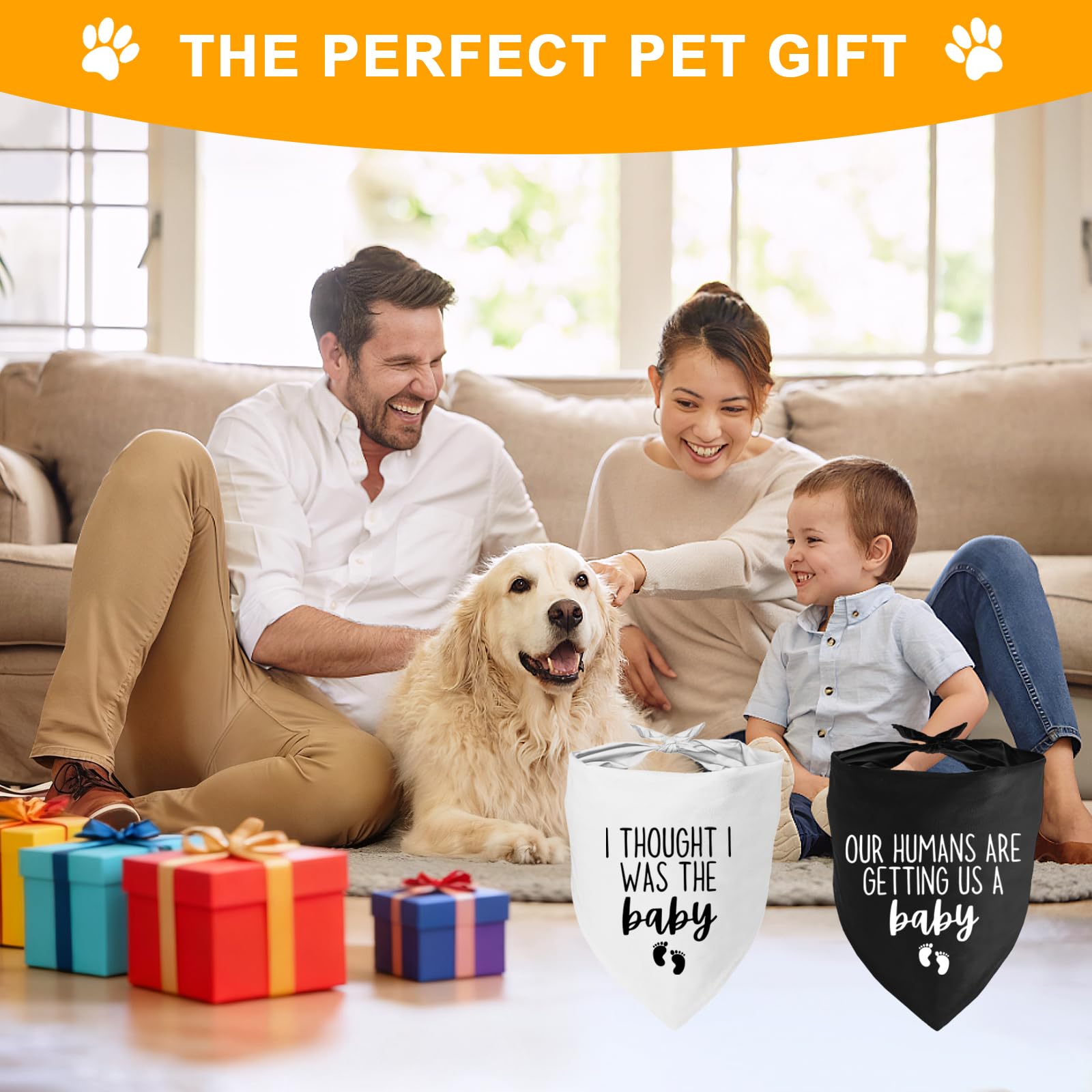 Baby Security Dog Bandana - Pregnancy Reveal Accessory for Dogs, Pets Triangle Scarf for Small Medium Large Dogs, Baby Announcement Pet Scarf Pet Accessories for Dog Lovers, 2 Packs