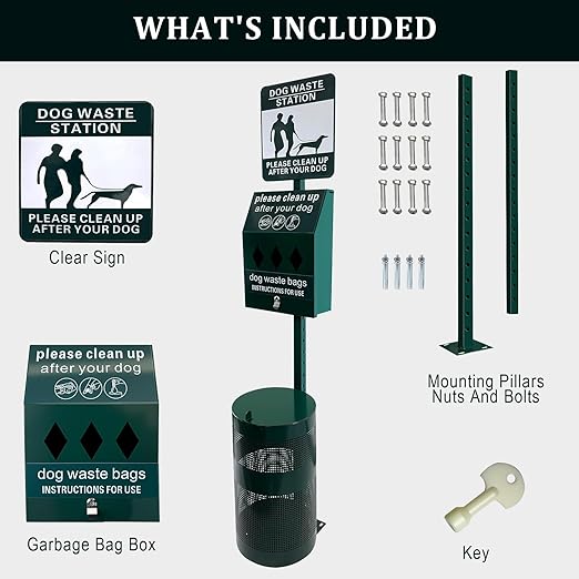 Jwevvie Dog Waste Station, Commercial Dog Poop Station
