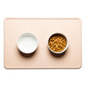 Remy+Roo Sand Silicone Dog Food Mat for Pet Bowl | 23.6" x 15.7" | 100% Waterproof | Non-Slip | Dishwasher Safe