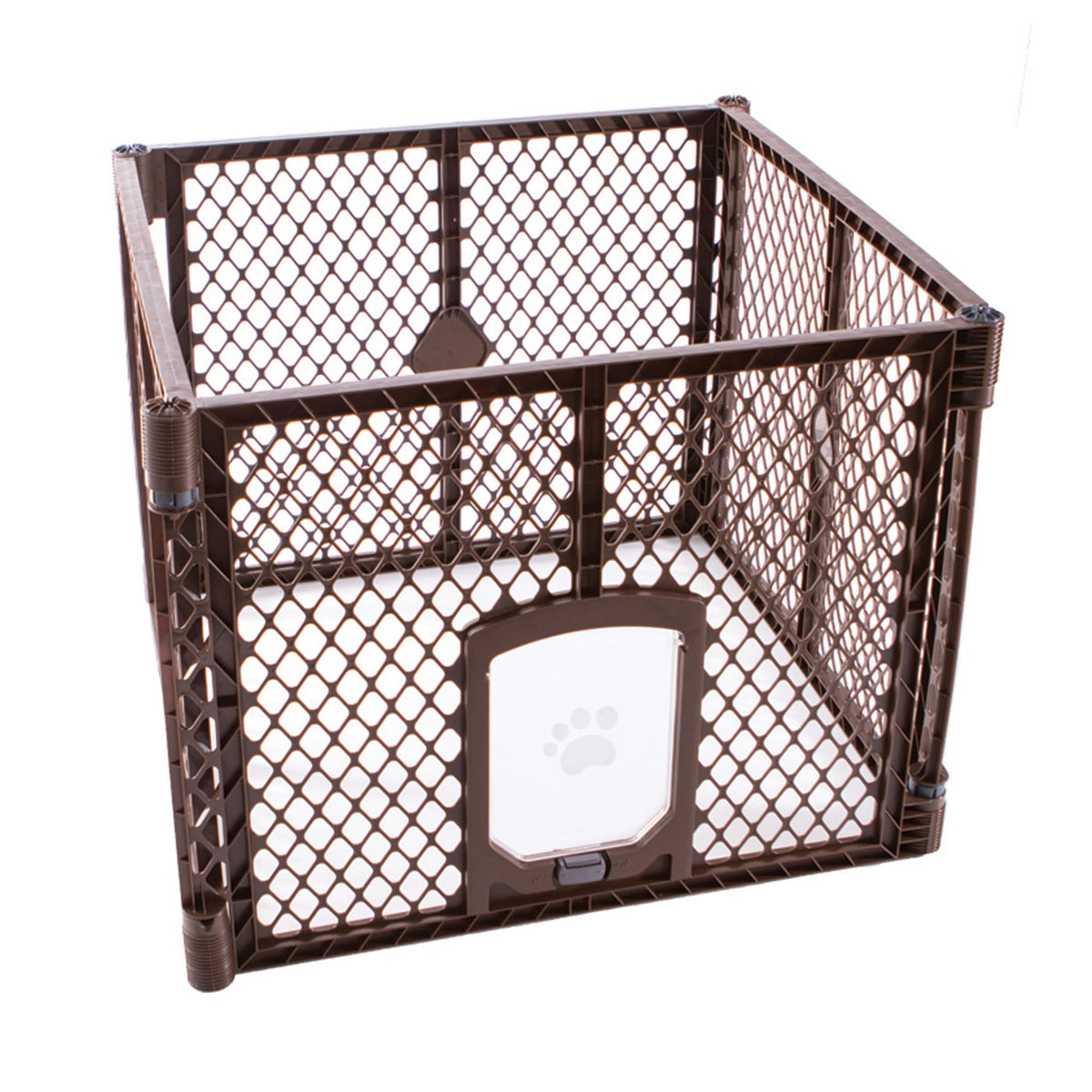 MyPet 8-Panel Paws Petyard, Gray Dog Playpen, Durable & UV-Resistant Puppy Playpen, Indoor/Outdoor Portable Dog Pen, Adjustable for Your Pet's Comfort, Friendly Design for Happy Pets