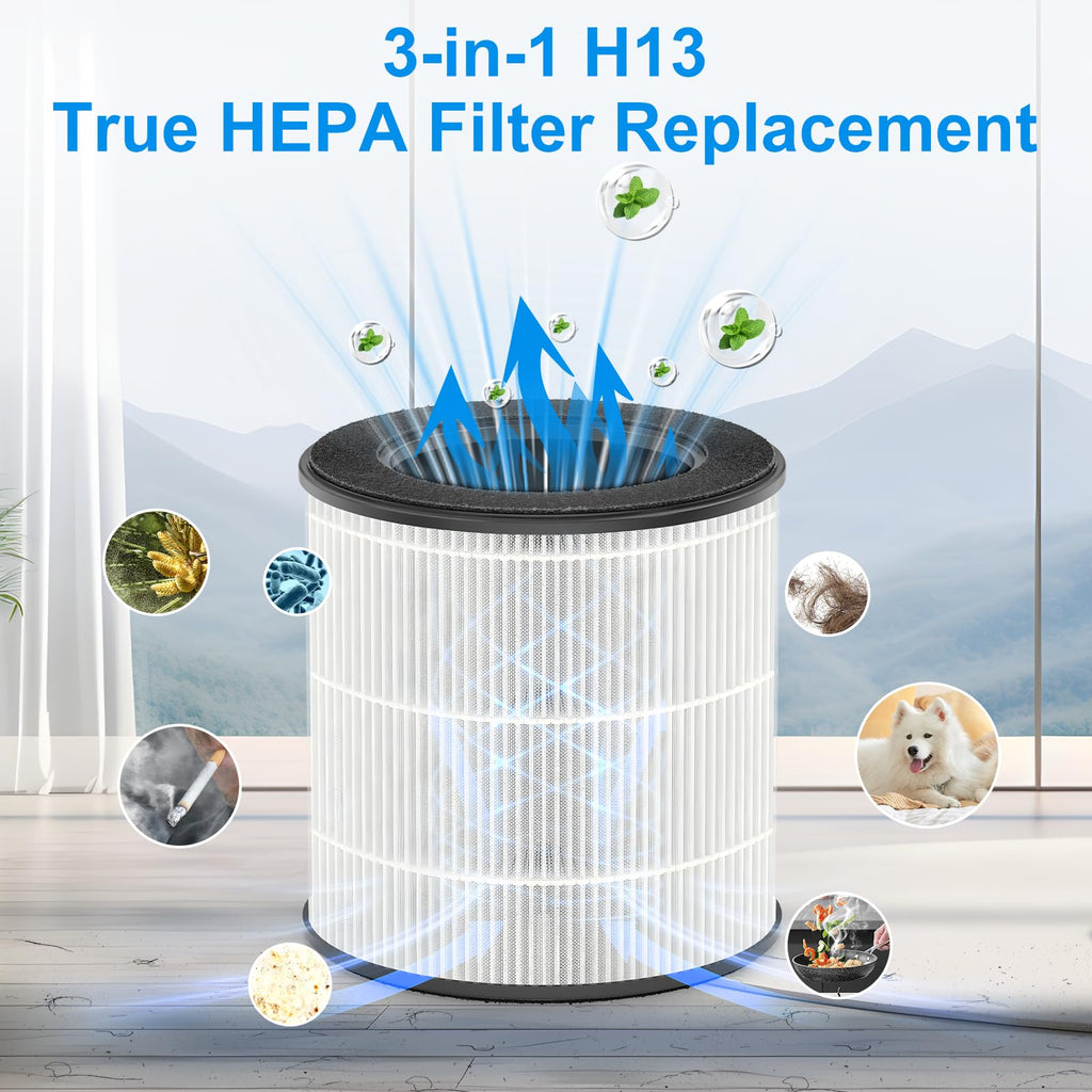 Tailulu Official D09 Air Purifier Replacement Filter, 1 Pack